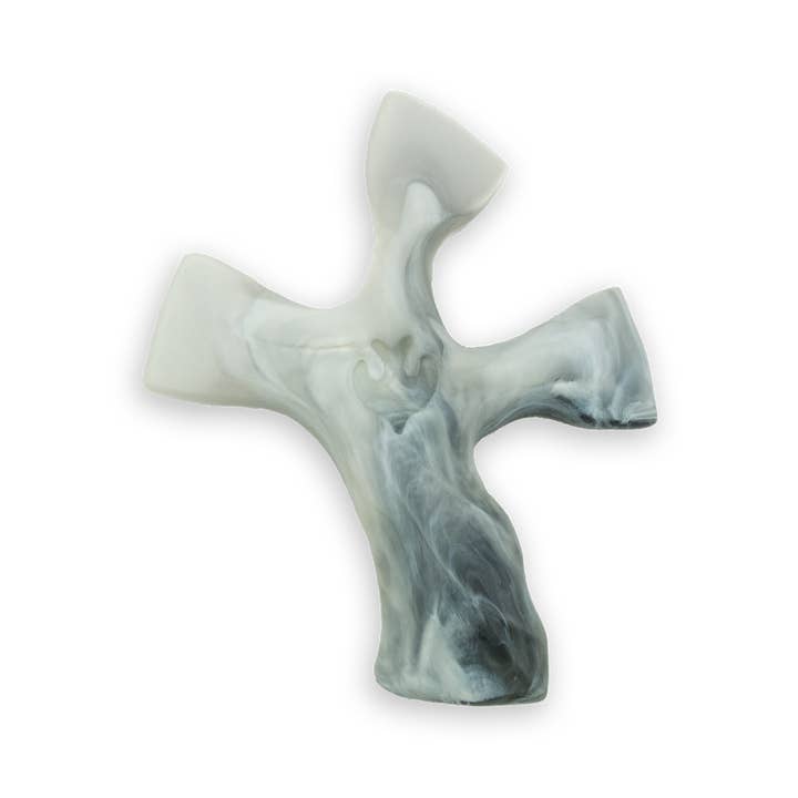 Village Gift Importers - Wholesale Wall Cross - Grey Marble Clinging Cross