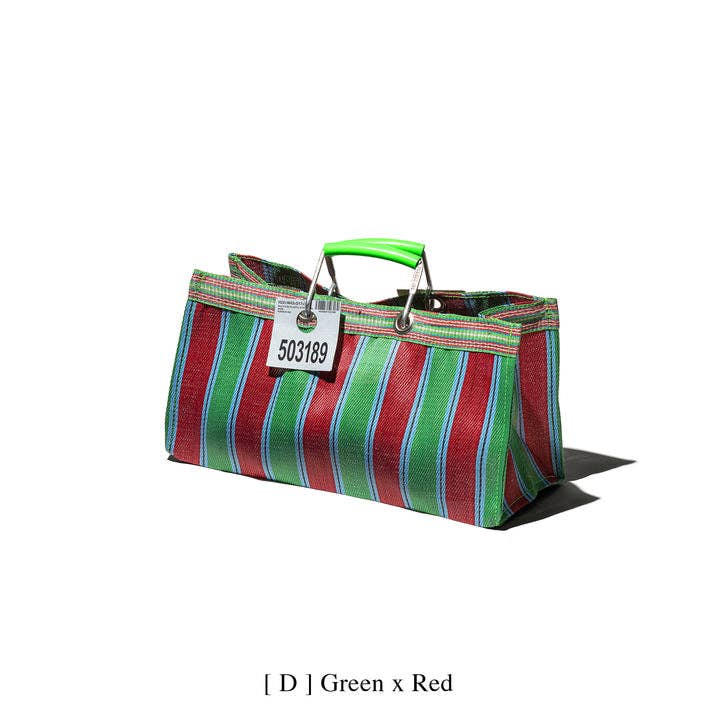 Puebco - Wholesale Grocery/Shopping Bag - RECYCLED PLASTIC STRIPE BAG - Wide