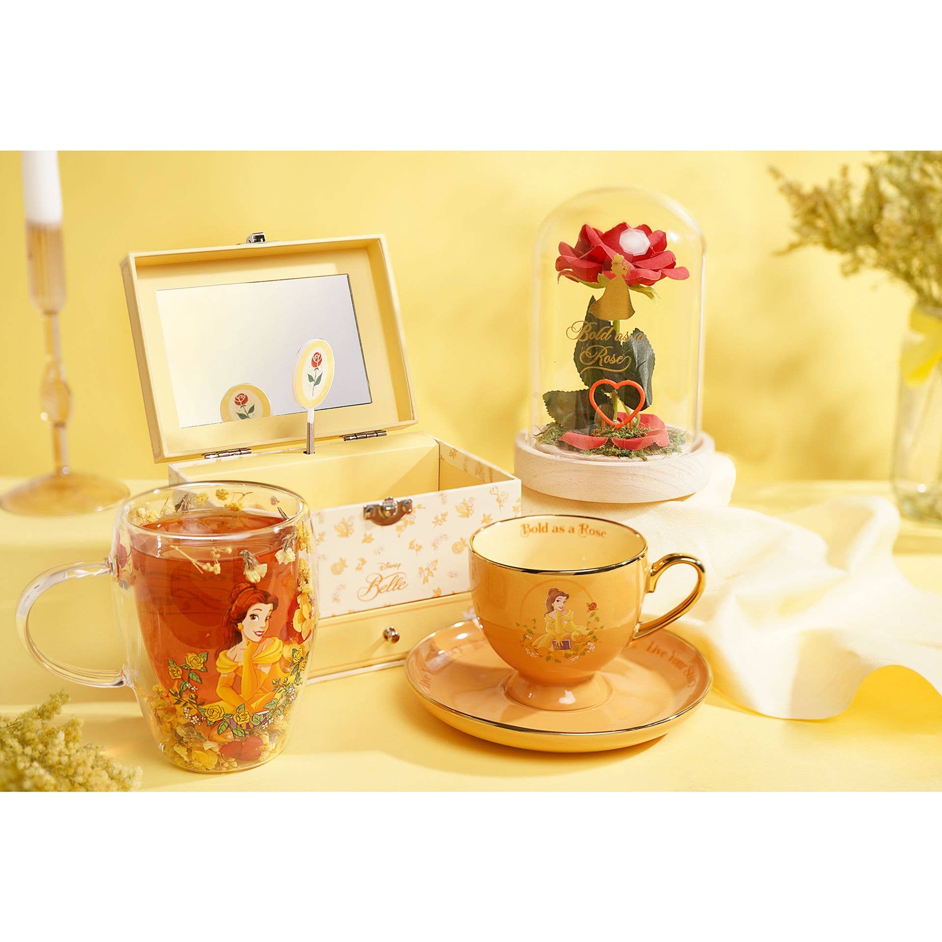 WIDDOP and Co. - Wholesale Drinking Glass/Cup - Disney Pastel Princess Tea Cup & Saucer - Belle5