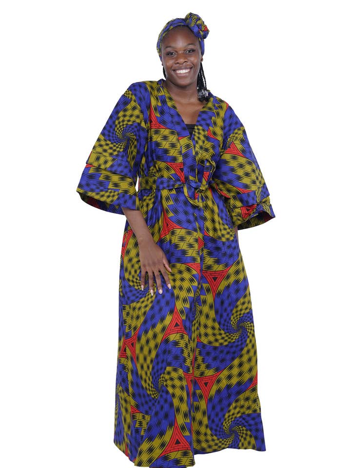 Satsuma Wholesale - Wholesale Kimono – Women's - African Ankara Ladies Casual Long Kimono Jacket | Robe0