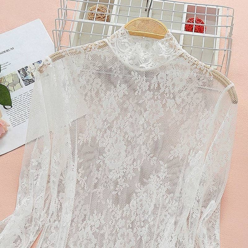 safistyle - Wholesale Blouse - Women's - Lace Long-Sleeve Top [NON-RETURNABLE]2