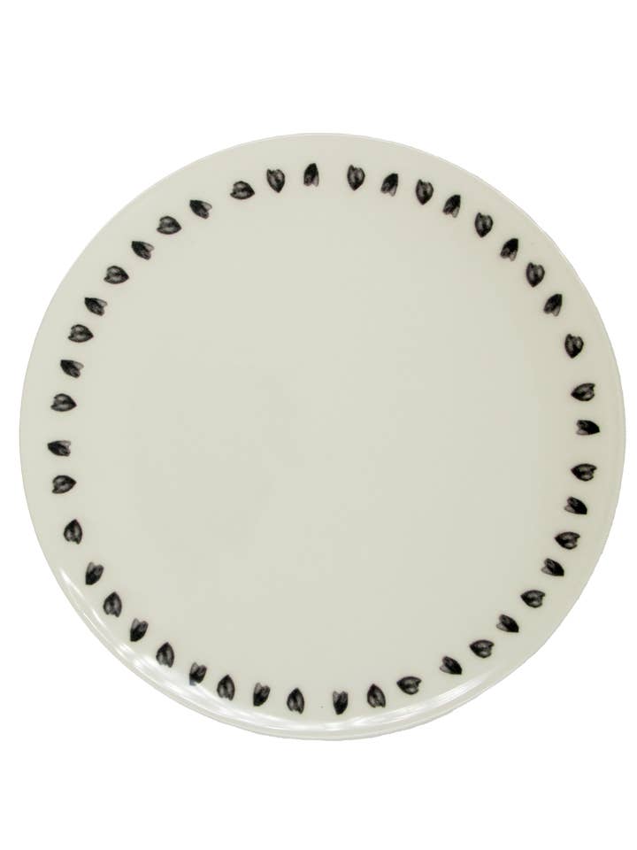 Prato de Jantar Coração Efeito Borboleta por atacado de Pó de Barro