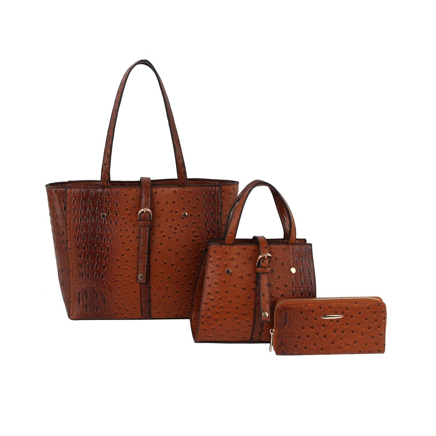 Handbag Factory Corp - Wholesale Tote Bag - Women's - 3 in 1 crocodile leather tote, satchel and purse set9