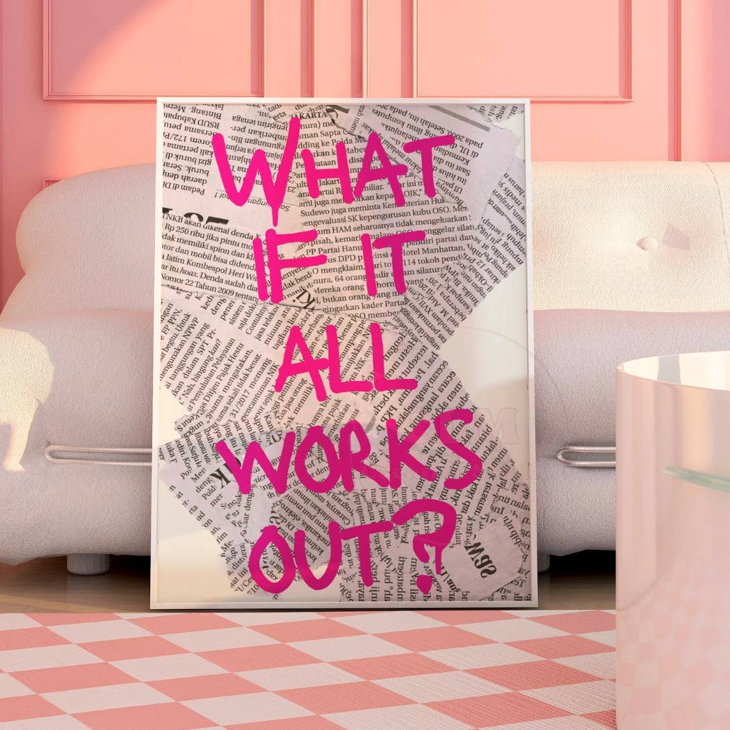 CLM Creative Studio - Wholesale Art Print - What If It All  Works Out Trendy Retro Newspaper Print5
