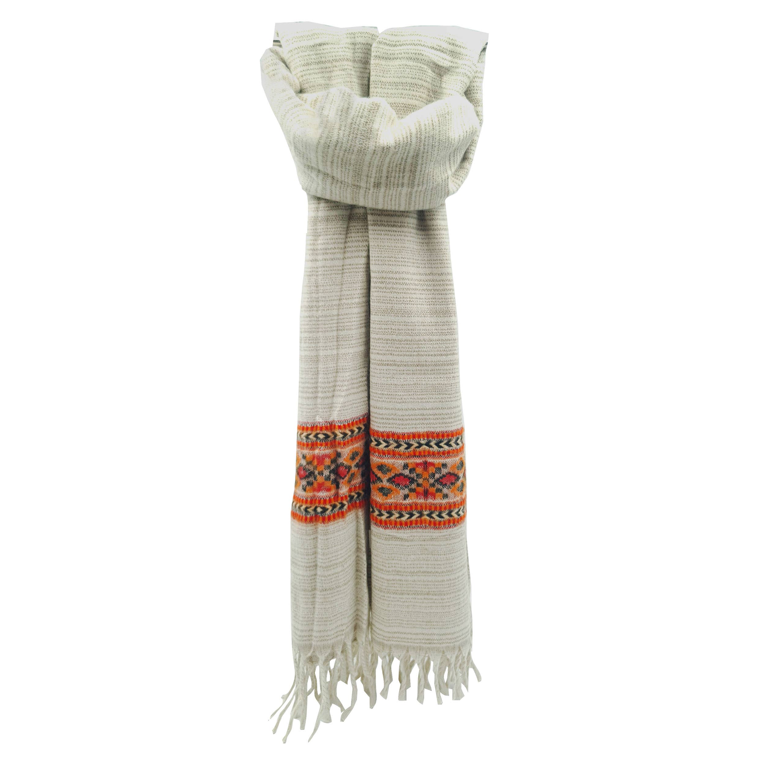 La Mano Boho - Wholesale Head Scarf - Women's - ETHNIC XXL SHAWL SCARF 200 X 95CM SOFT AND WARM FG45112