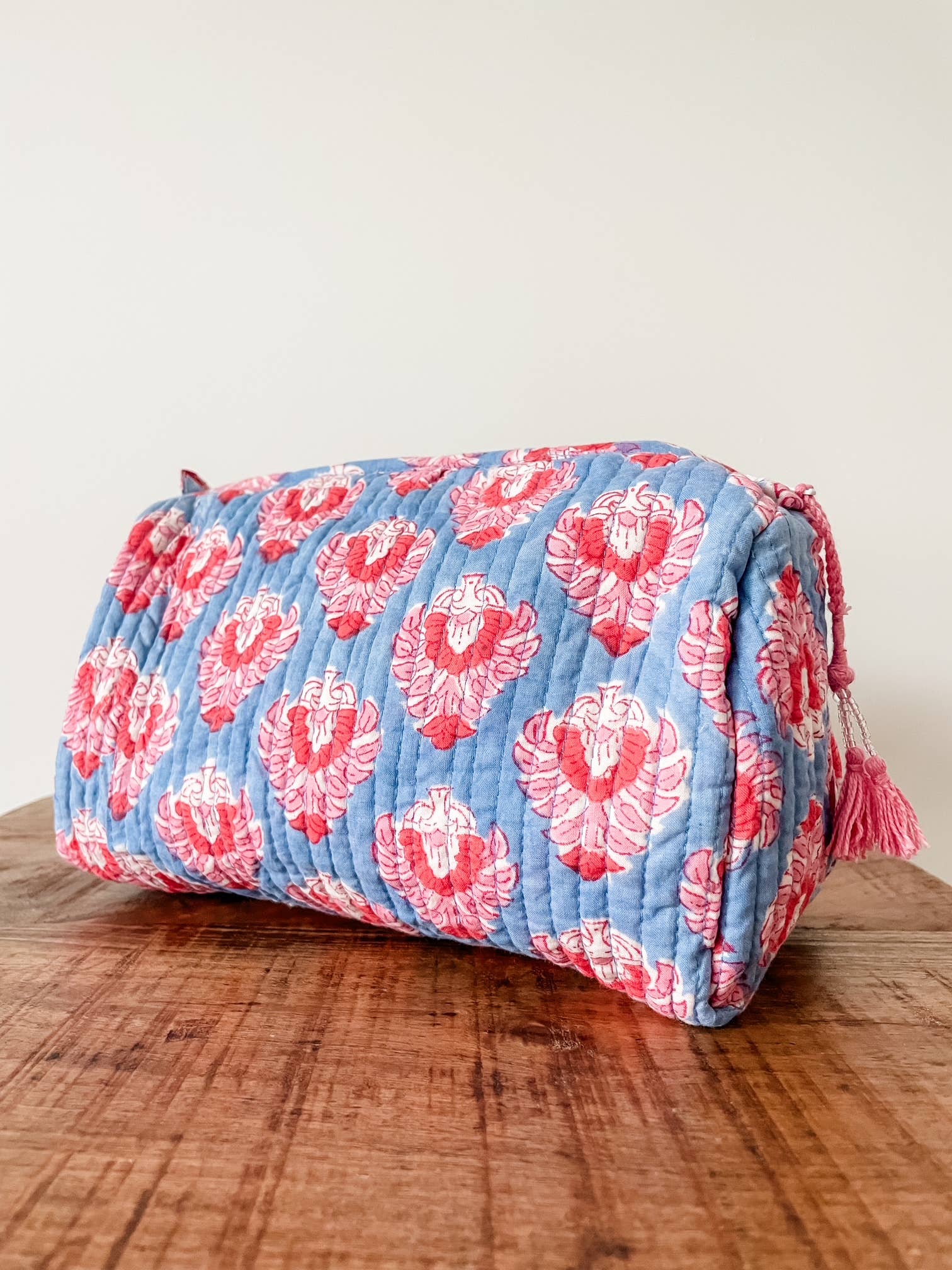 Kalyana Textiles - Wholesale Makeup/Cosmetic Bag - Cornflower Block Print Pouch2