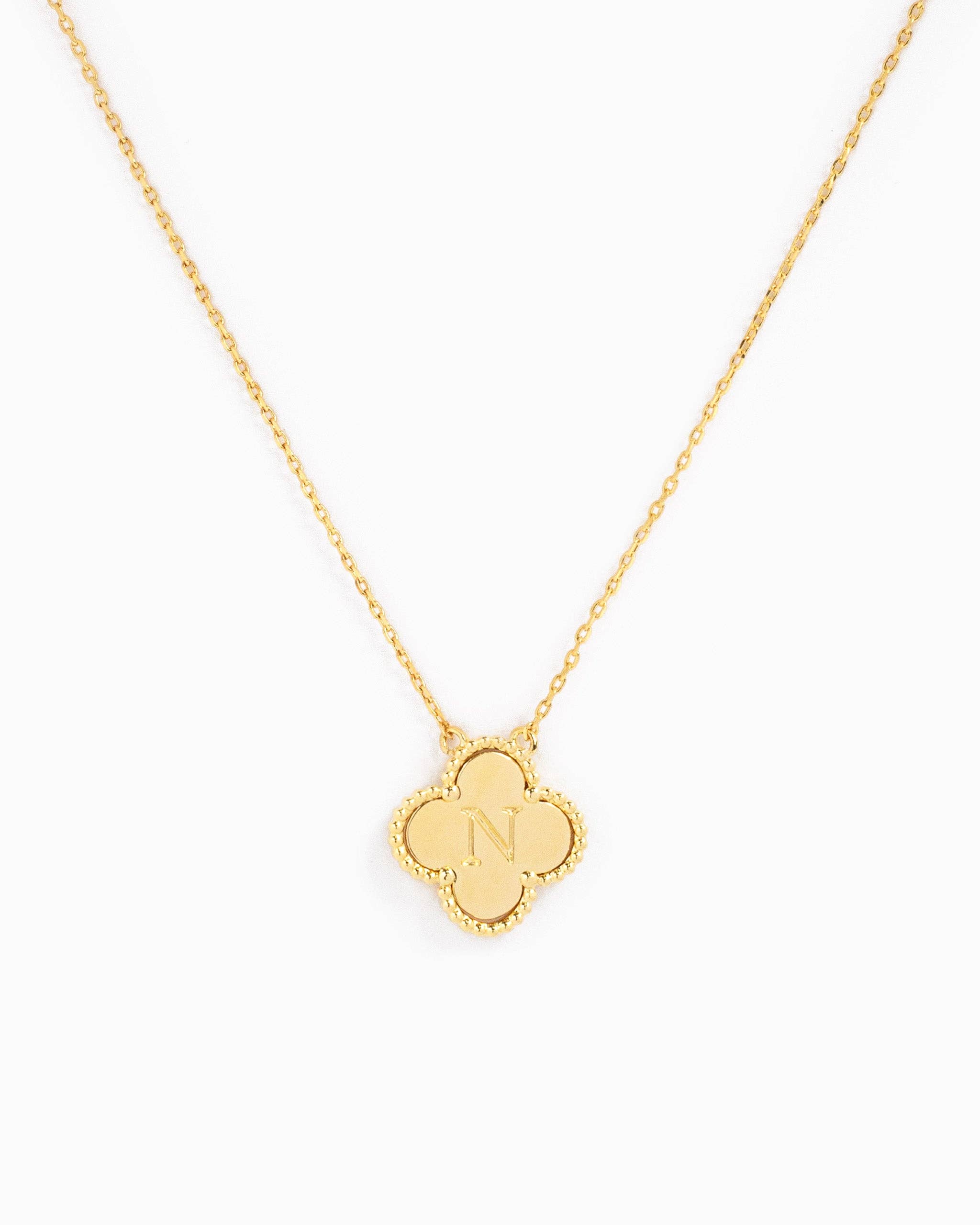 Sessori - Wholesale Pendant/Charm Necklace - Clover Letter Initial Pendant Necklace10