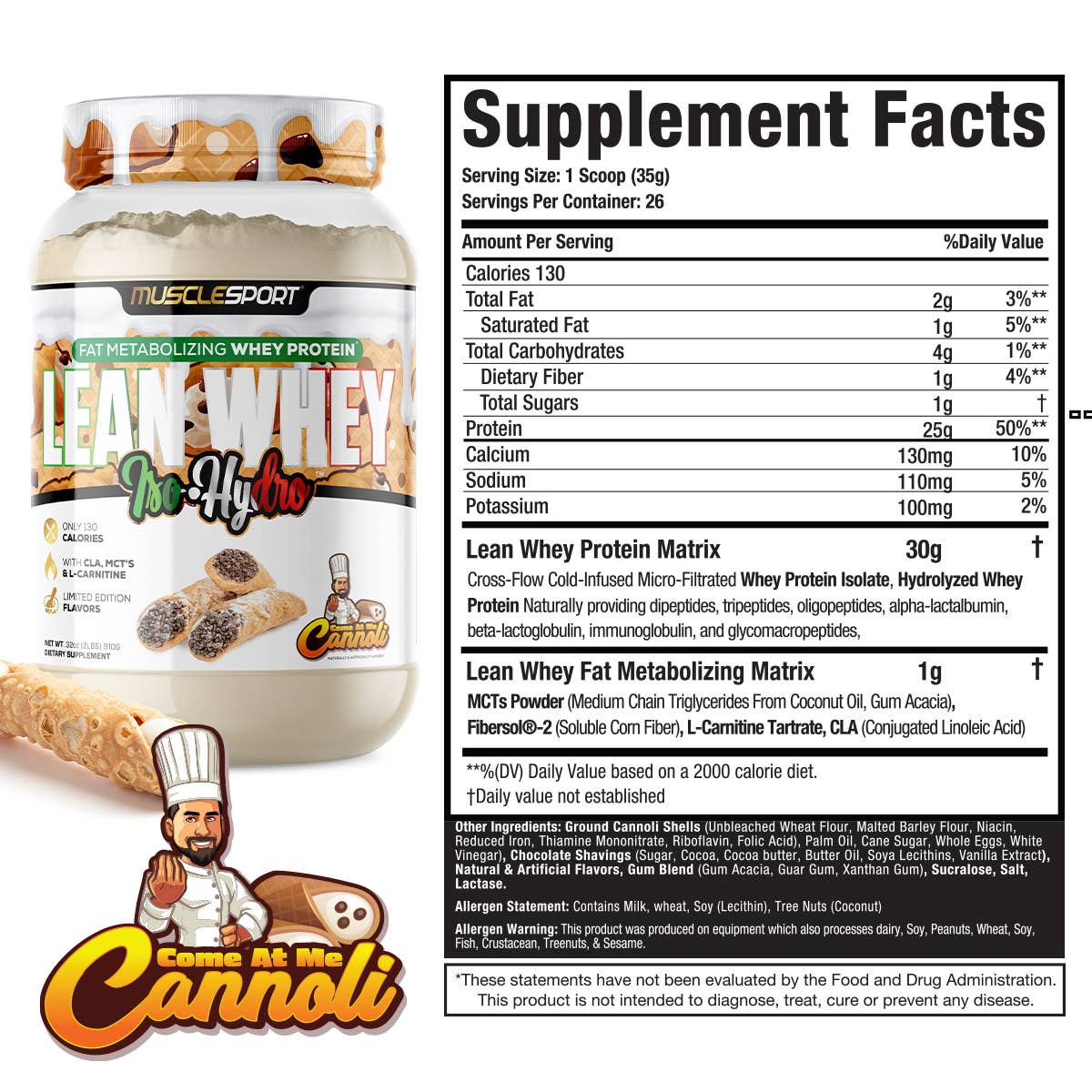 MuscleSport - Wholesale Protein/superfood powder - Lean Whey® Iso Hydro Gourmet Protein 2lb - Limited Edition89