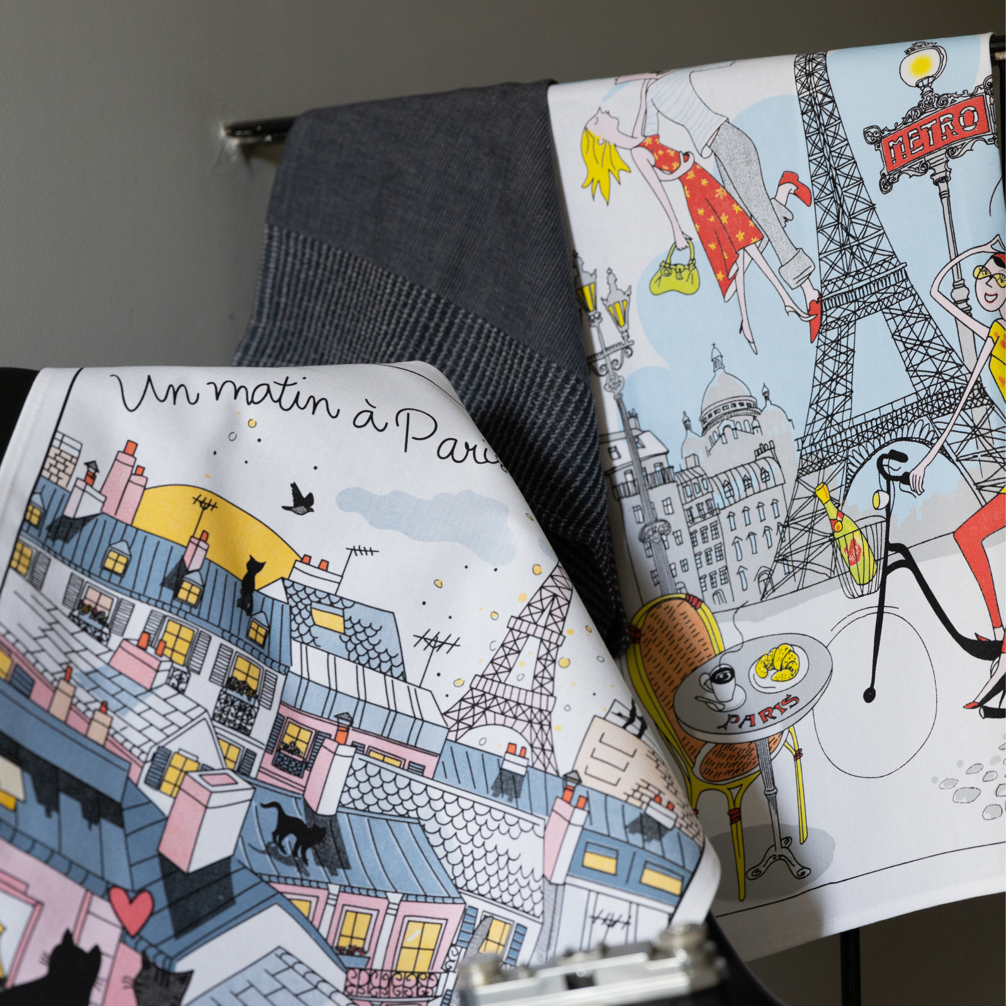 Clémentine Boutique - Wholesale Tea Towel - Morning in Paris Tea Towel4