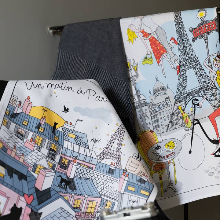 Clémentine Boutique - Wholesale Tea Towel - Morning in Paris Tea Towel4
