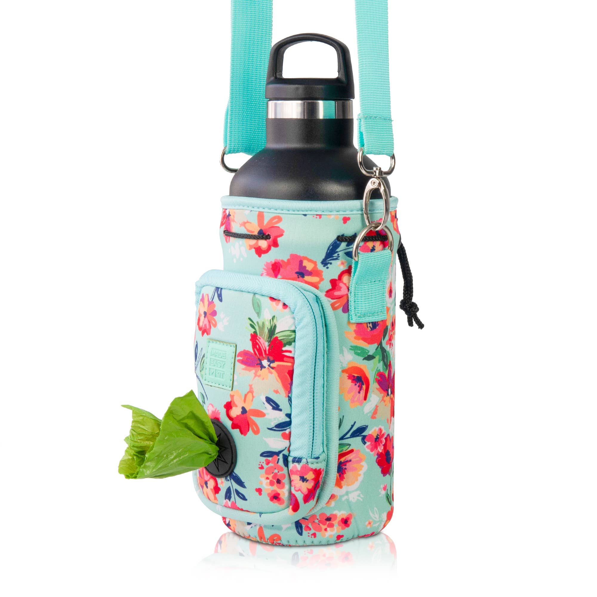 MADE EASY KIT – Suporte para garrafas/garrafeira por atacado – Kit fácil de transportar garrafa de água com bolso para saco de cocô de cachorro11