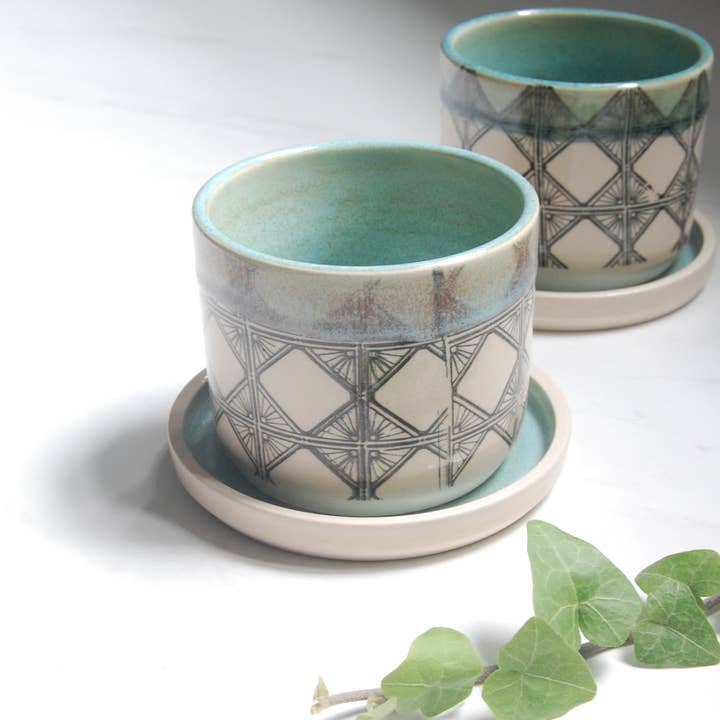 Small Plant Pot: Ashland Print (3.5”) for wholesale by Compost Design