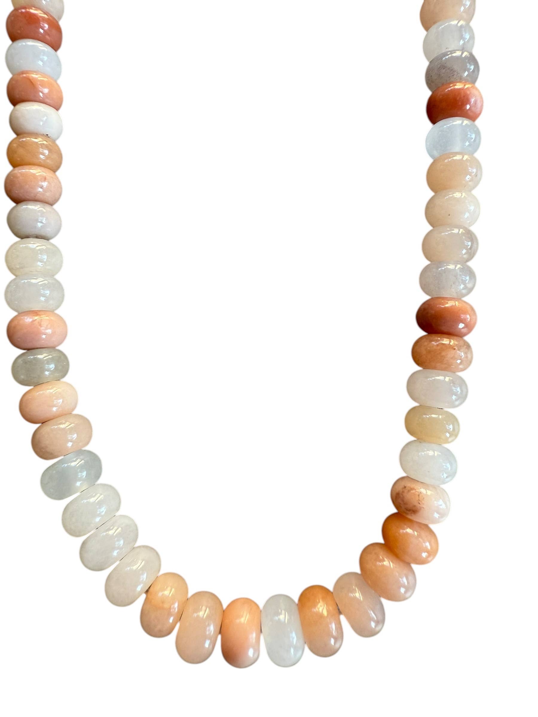 Sonya Renee Jewelry - Wholesale Beaded/Pearl Necklace - Lilly Gemstone Bead Necklace multi-color 8mm opals jade 0