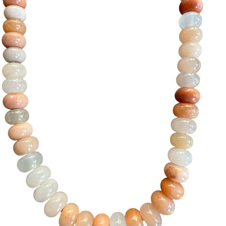 Sonya Renee Jewelry - Wholesale Beaded/Pearl Necklace - Lilly Gemstone Bead Necklace multi-color 8mm opals jade