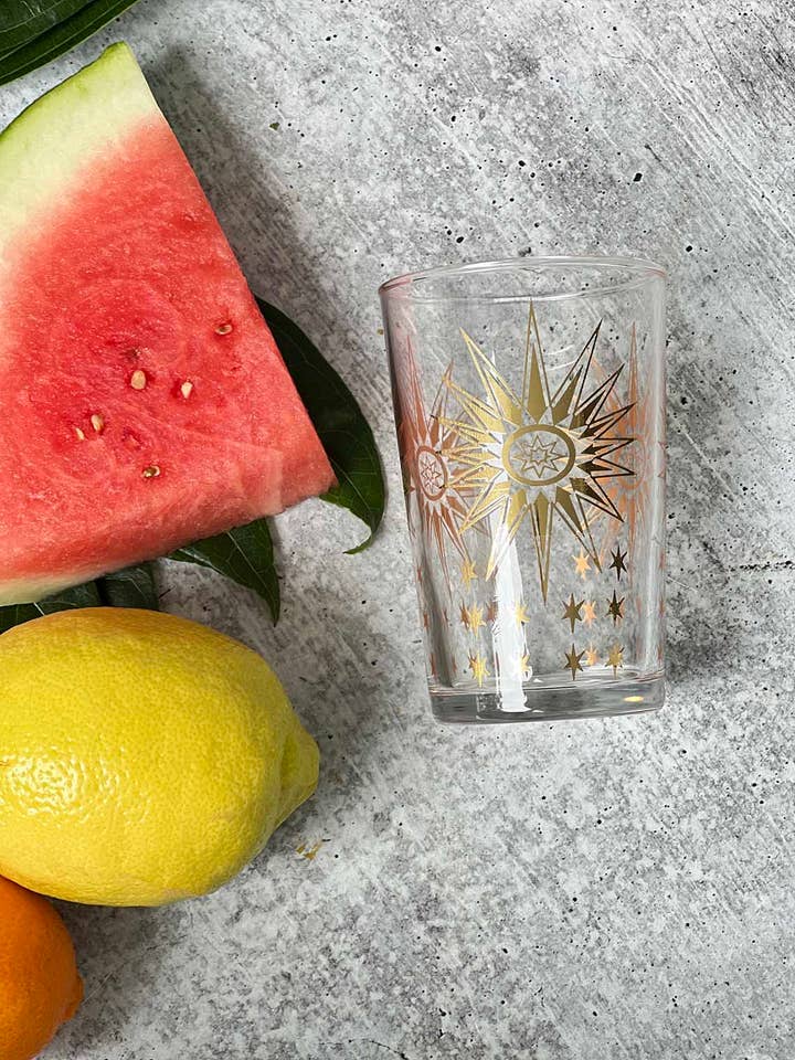 Set of 6 Moroccan Tea Glasses Long Star Design for wholesale by Scents and Feel