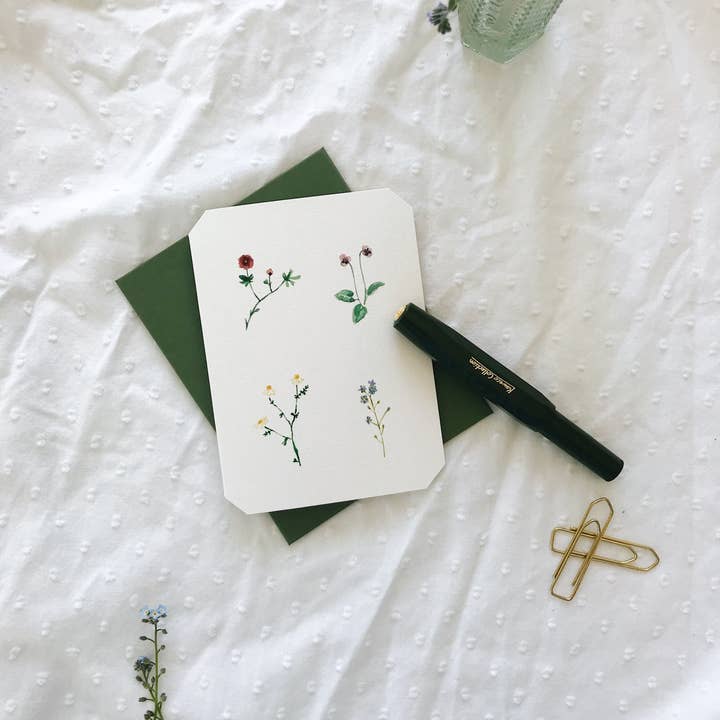 Annie Brougham Paper Goods. - Venta al por mayor Tarjetas de felicitación - Colección Flora - Petit Four Blooms