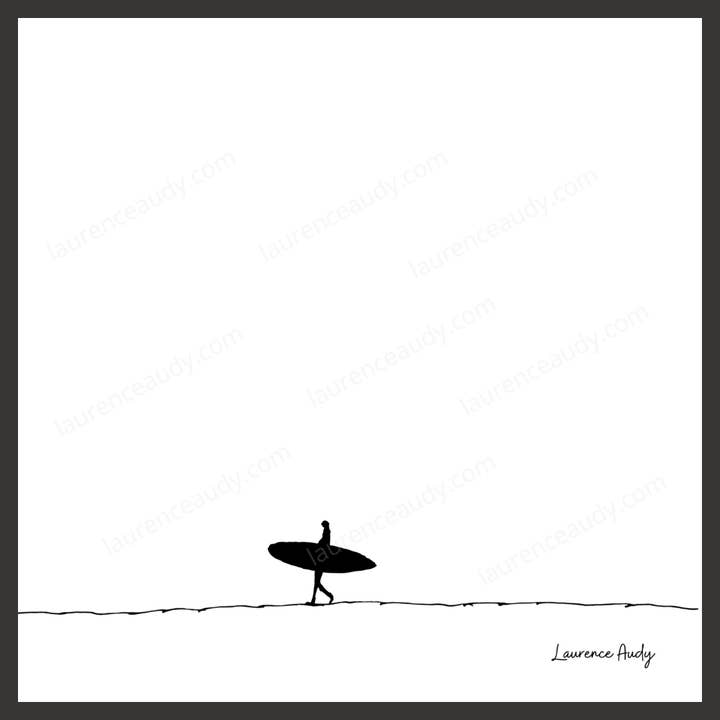 Minimalist Drawing Poster Surf 02 for wholesale by LAURENCE AUDY CROQUIS