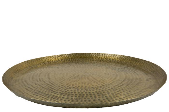 Antique Gold Round Serving Tray 63 Cm for wholesale by MrsBLOOM