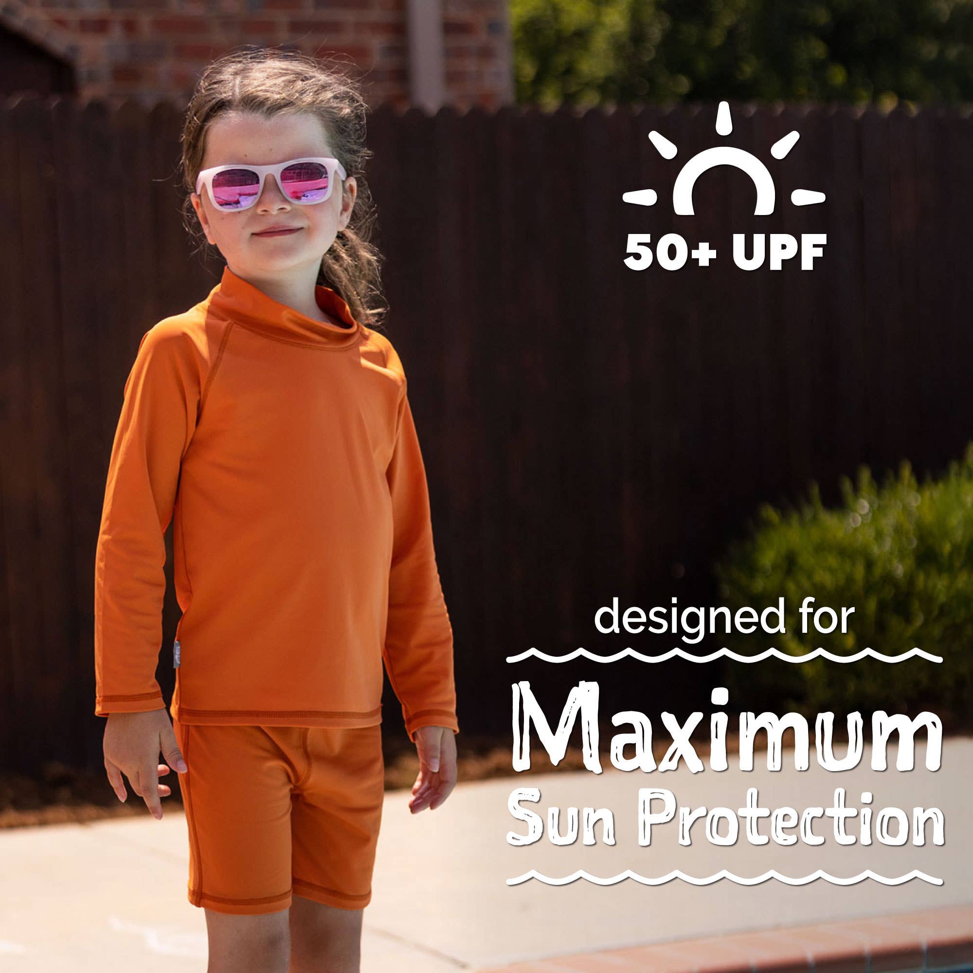 Jan & Jul - Wholesale Swim Shorts - Kids - Tangerine | Kids UV Swim Trunks4