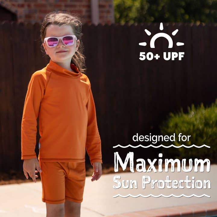 Jan & Jul - Wholesale Swim Shorts - Kids - Tangerine | Kids UV Swim Trunks4