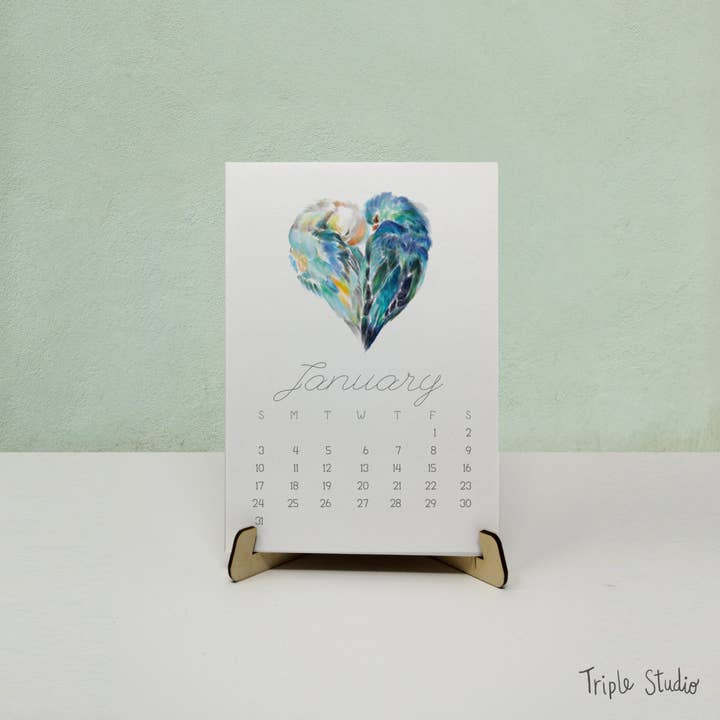 2024 Animals In Love Desk Calendar WITH Stand for wholesale by Triple Studio
