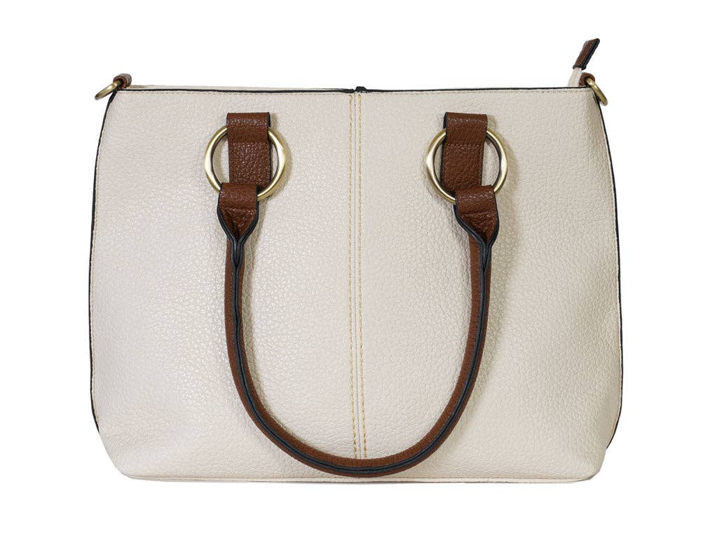 22 Tote - Wholesale Tote Bag - Women's - Pebbled Vegan Leather Triple-Compartment Shoulder Tote Bag13