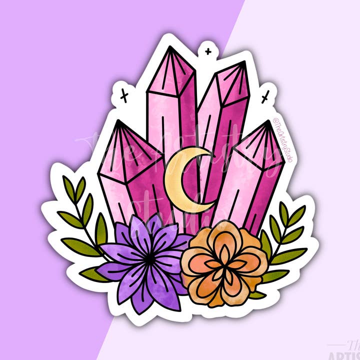 Autocollant en quartz rose | 2,6 x 2,8 pour la vente par The Artistry Studio