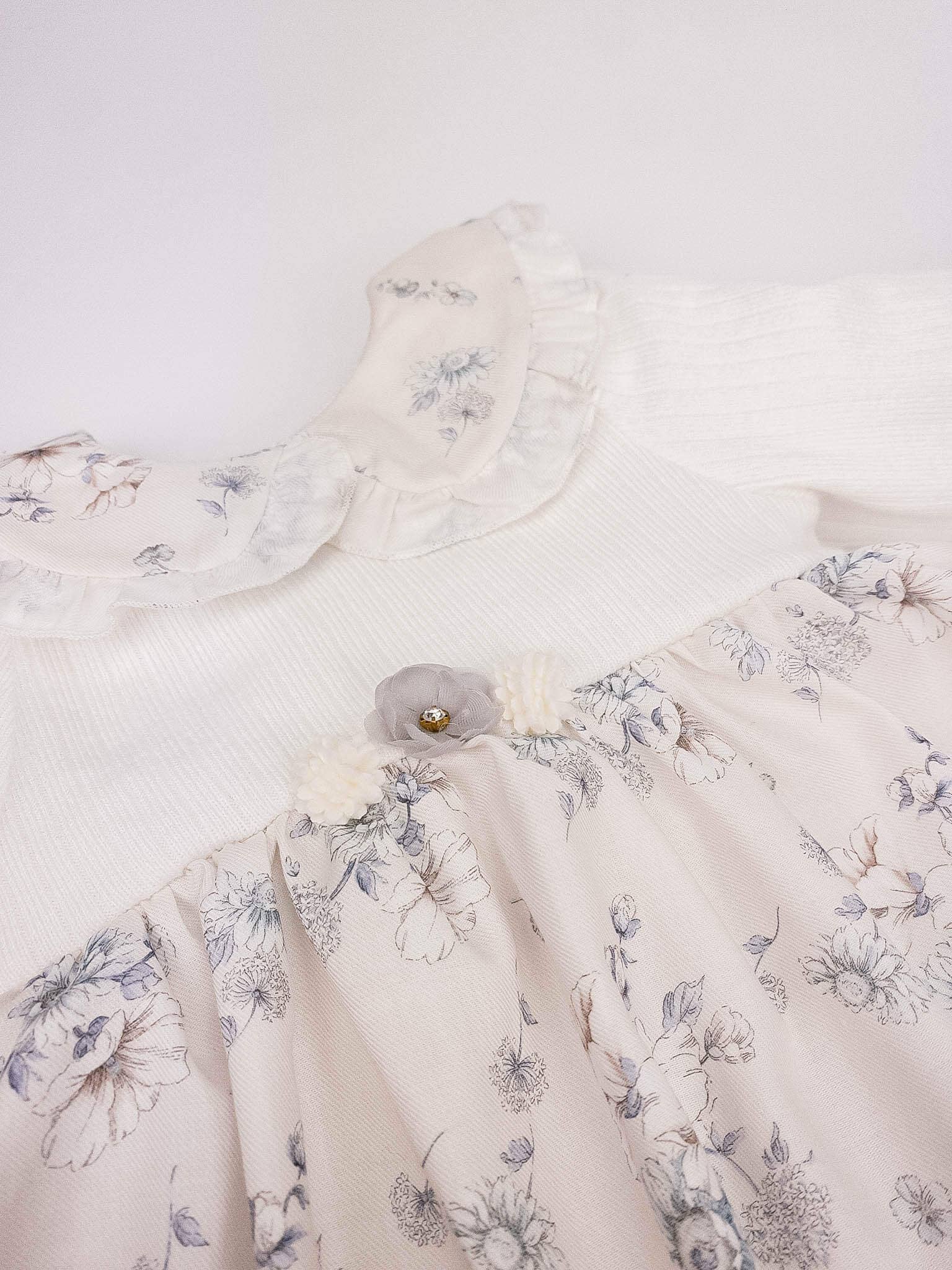 Ecru Dress with Flowers Aziza for wholesale on Faire3