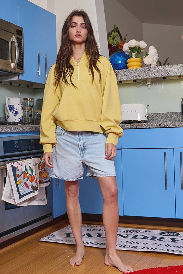 BUCKETLIST INC - Wholesale Sweatshirt - Women's - IT2154 Half Zip-up Scuba Sweatshirts42