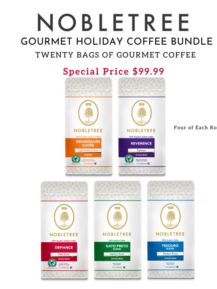 2021 Gourmet Holiday Coffee Bundle (20 Bags) Whole Beans for wholesale by Nobletree Coffee