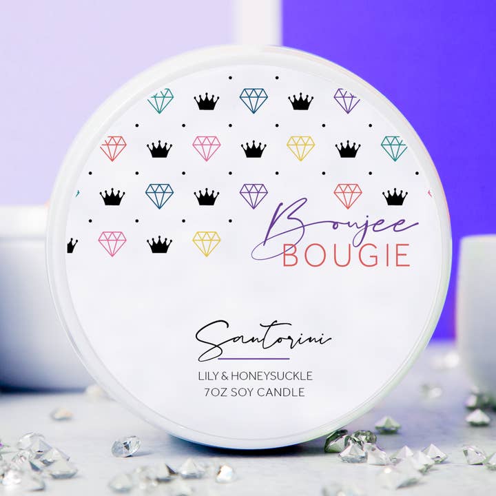 Santorini | Lírio e Madressilva | Vela de Cera de Soja por atacado de Boujee Bougie