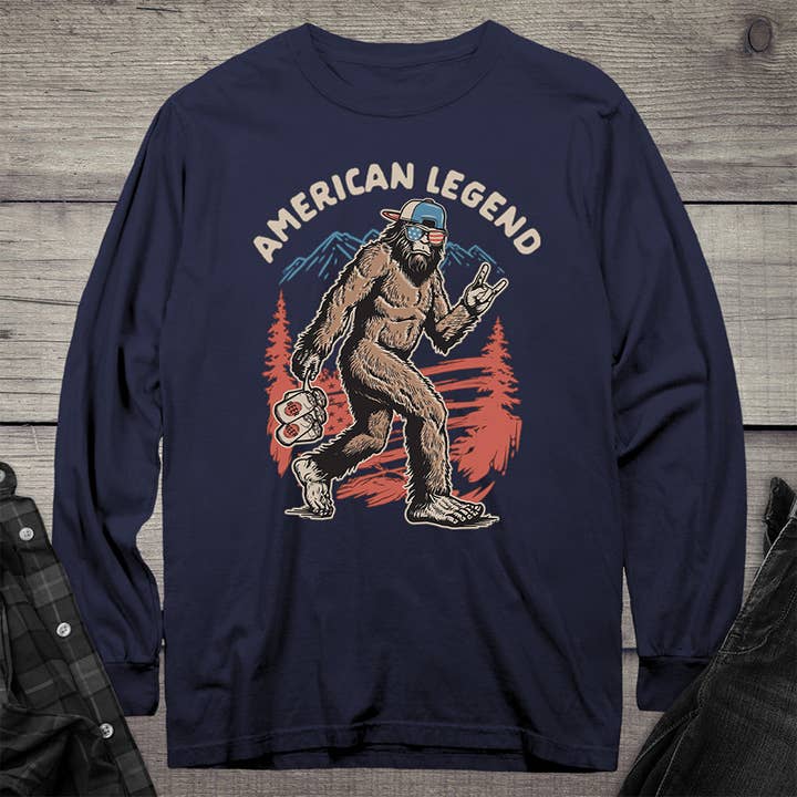 Amerikansk Legende Bigfoot Langærmet T-shirt for engroshandel hos Artopia