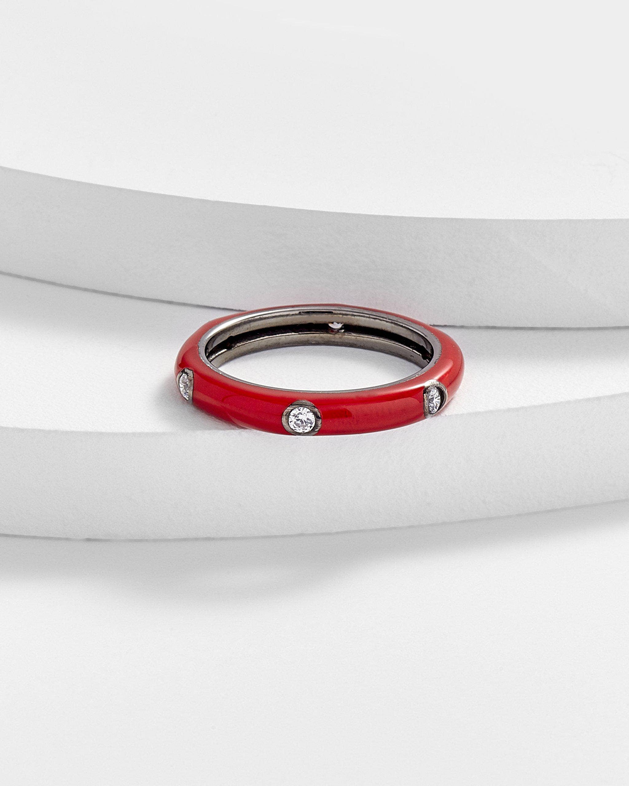 Kosa Jewels – wholesale Ring med flera stenar – Carin emalj bandet Ring5