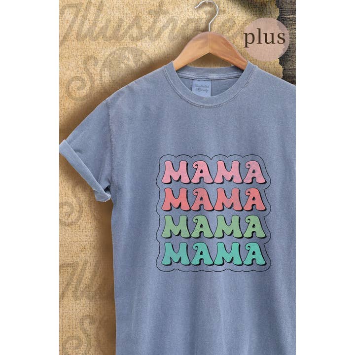 MAMA VINTAGE GRAFISK TEE PLUS for engroshandel hos Illustrated Society