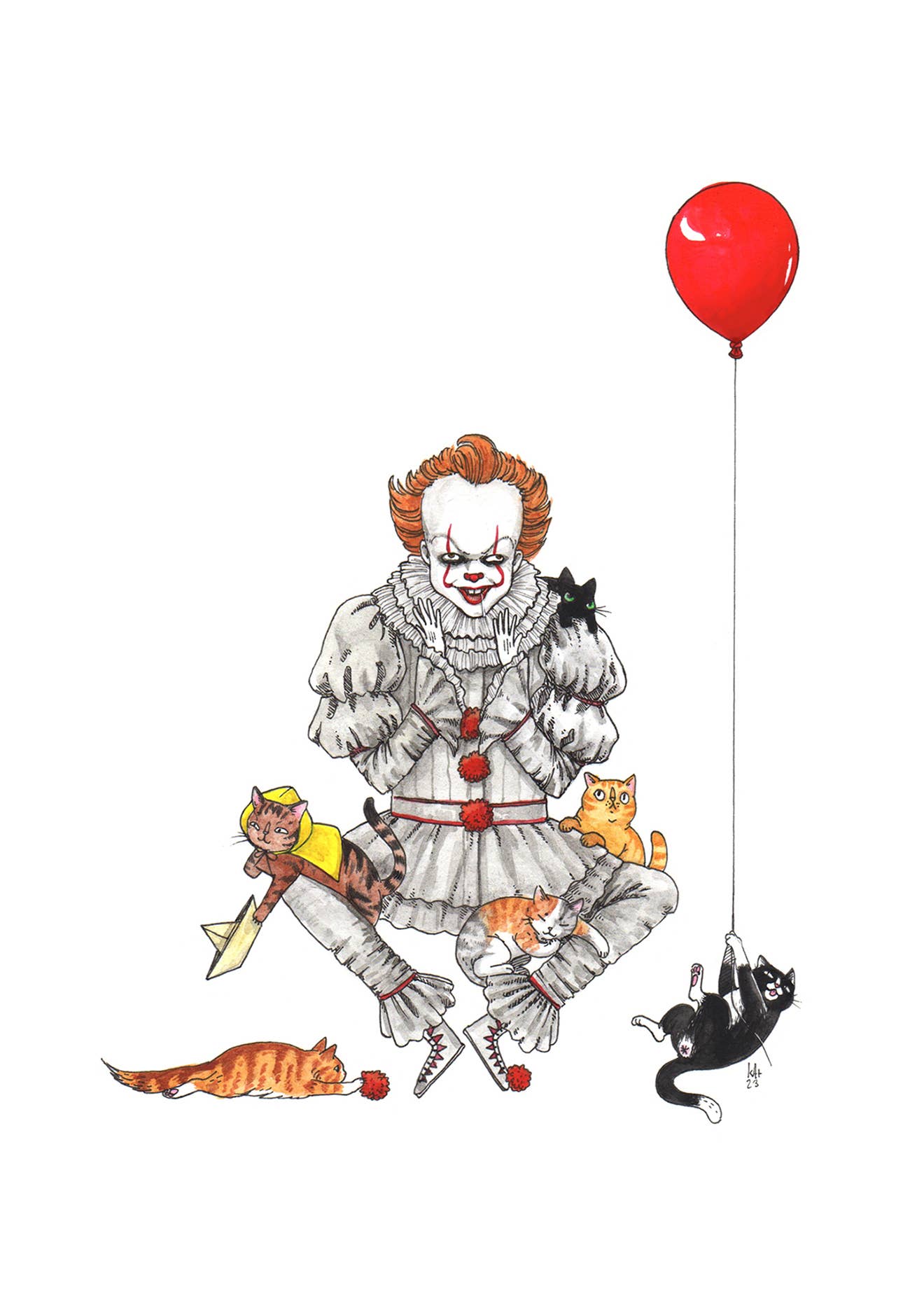 Stupid Animal Shop - Wholesale Art Print - Pennywhiskers - Pennywise from It 2017 Print0