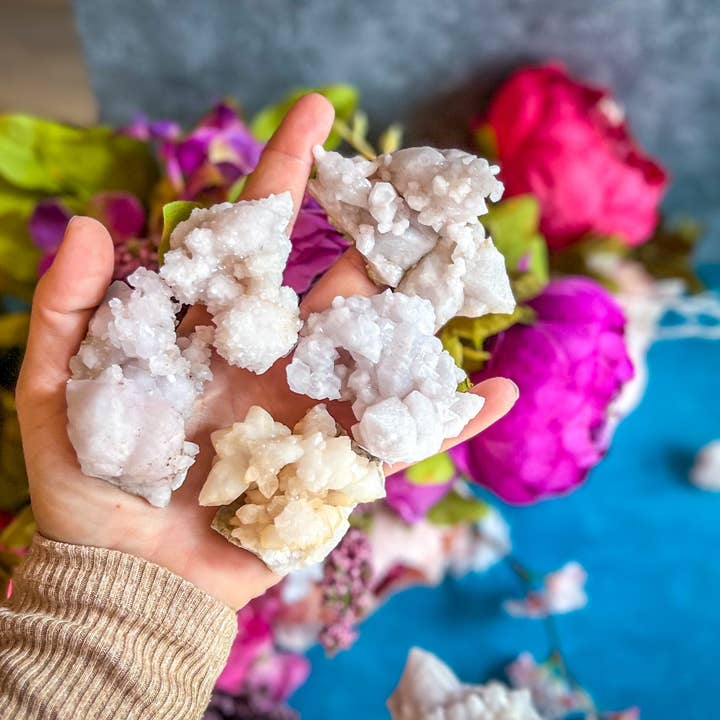 Mandala Gems – Engroshandel Spirituelle sten og krystaller – Krystalliserede lyserøde kvarts klynger, SJÆLDNE rosenkvarts klynger fra Tata Marokko12