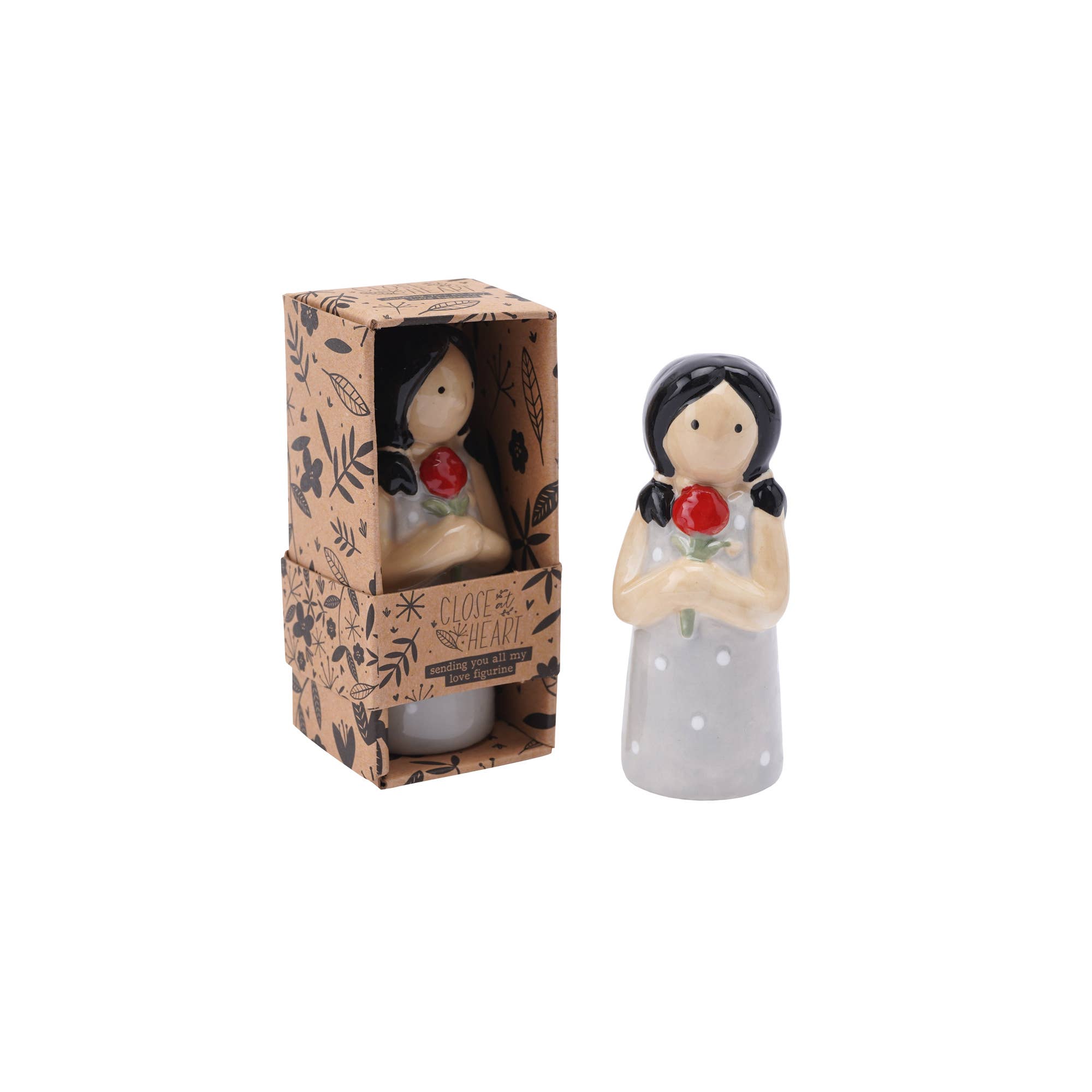 CGB Giftware - Wholesale Decorative Figurine - Close At Heart Love Flower Girl Figurine