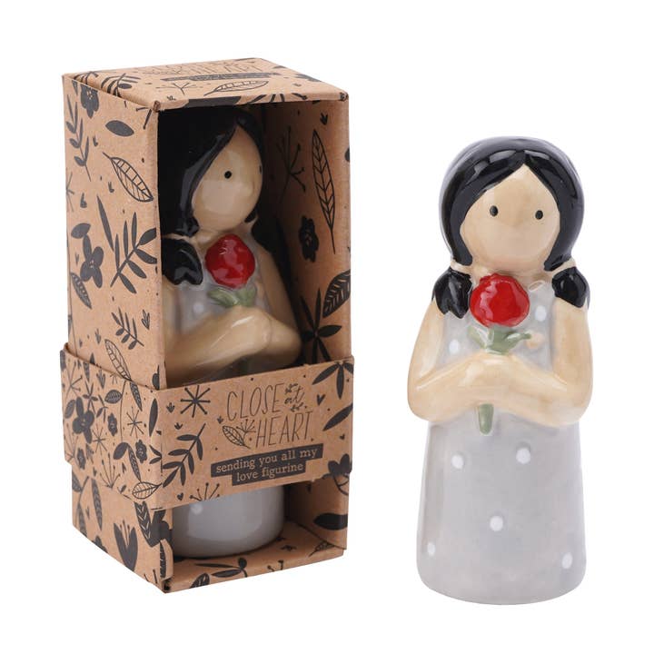 CGB Giftware - Wholesale Decorative Figurine - Close At Heart Love Flower Girl Figurine0