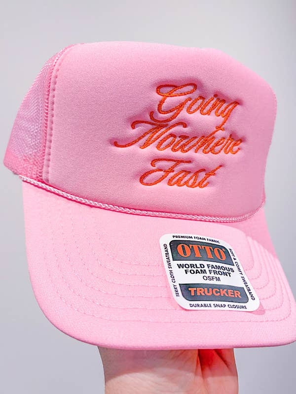 Going Nowhere Fast Embroidered Hat for wholesale by Nash Grey