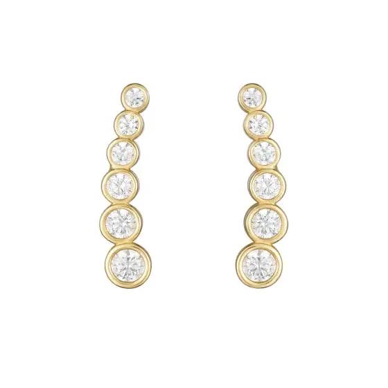 14K Yellow Gold Graduated Round Bezel CZ Ear Climber
for wholesale by Elise jewelry