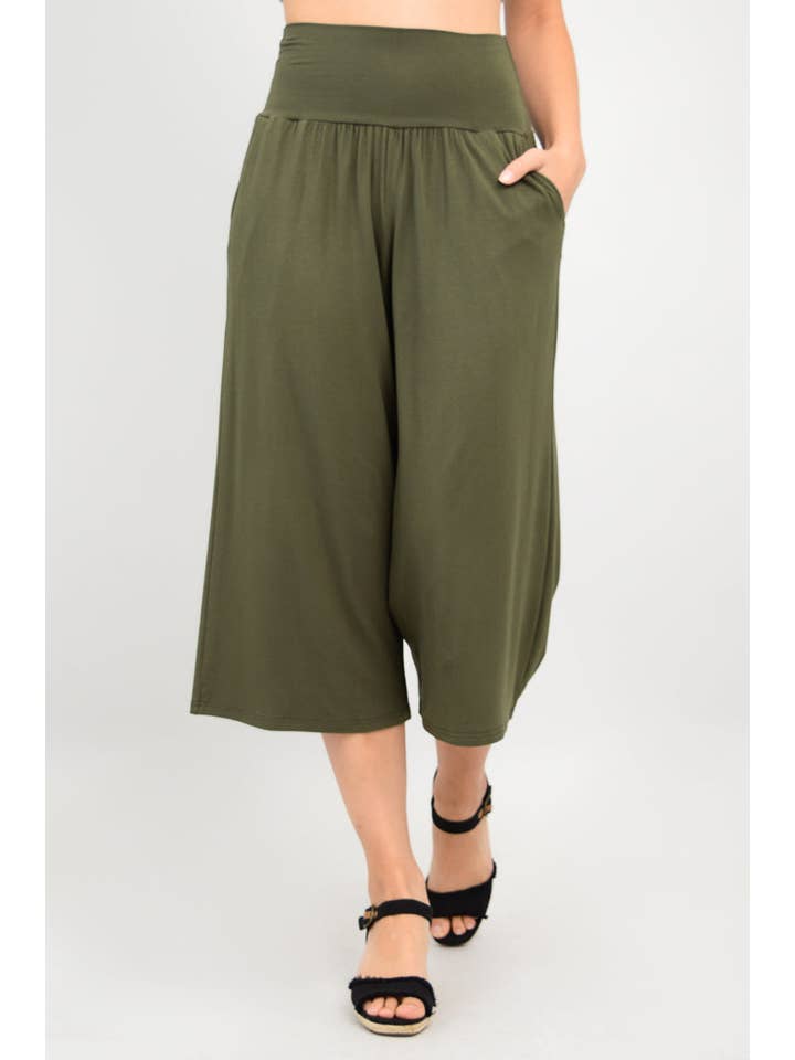 Blue Sky Clothing Co LLC - Wholesale Pants - Women's - Gaylene Capri, Khaki, Bamboo1