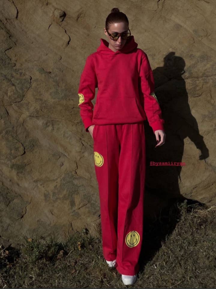 SAMII RYAN - Vente Pantalon – femme - Pantalon à jambe droite Smiley®, rouge9