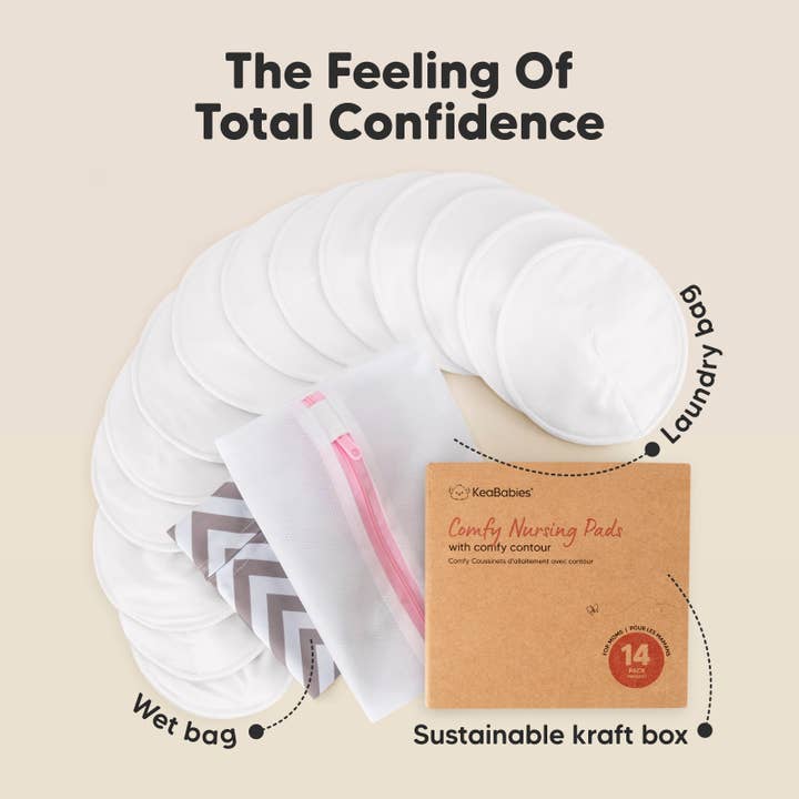 Soft White 14pk Comfy Nursing Pads, Reusable Breastfeeding Pads for wholesale on Faire8
