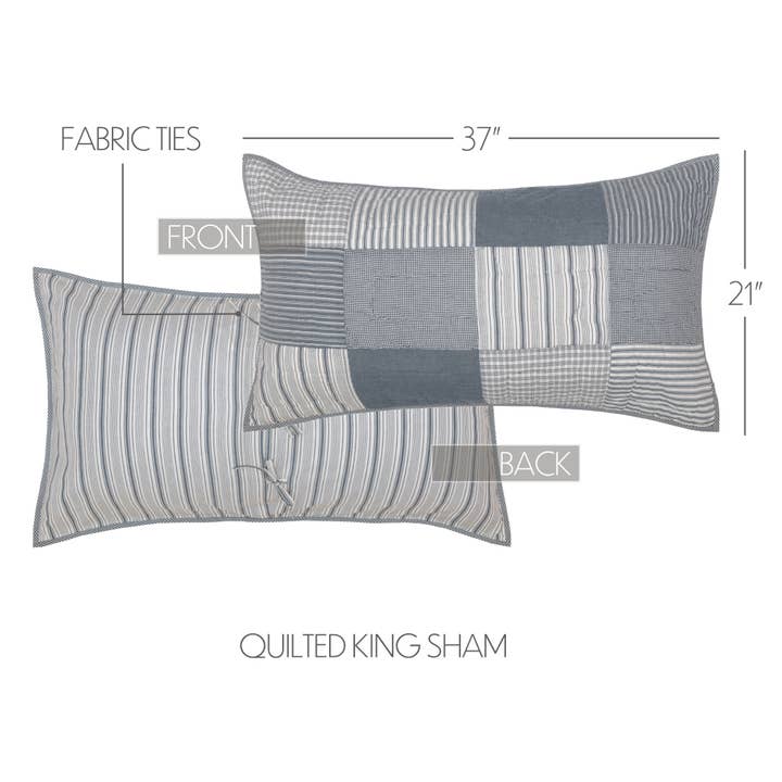 VHC Brands - Wholesale Bedding Pillowcase/Sham - Sawyer Mill Blue King Sham 21x37