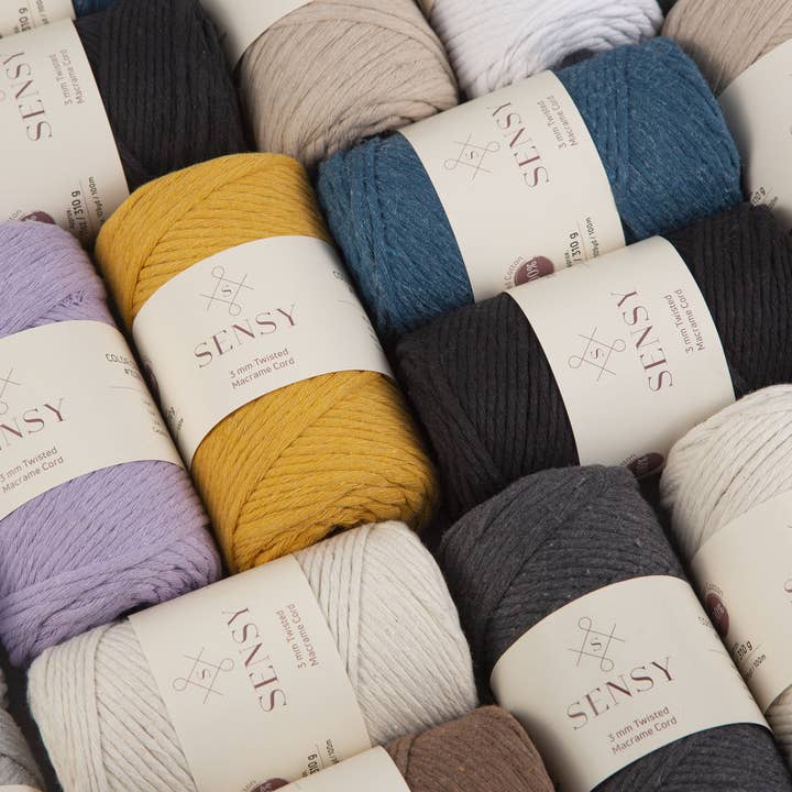Sensy - Wholesale Yarn - Sensy Premium 3mm - 109 Yards 100% Recycled Cotton Single Strand Macrame Cord4