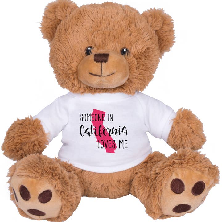 Someone In California Loves Me Teddy Bear for wholesale by Lucky Luna Apparel