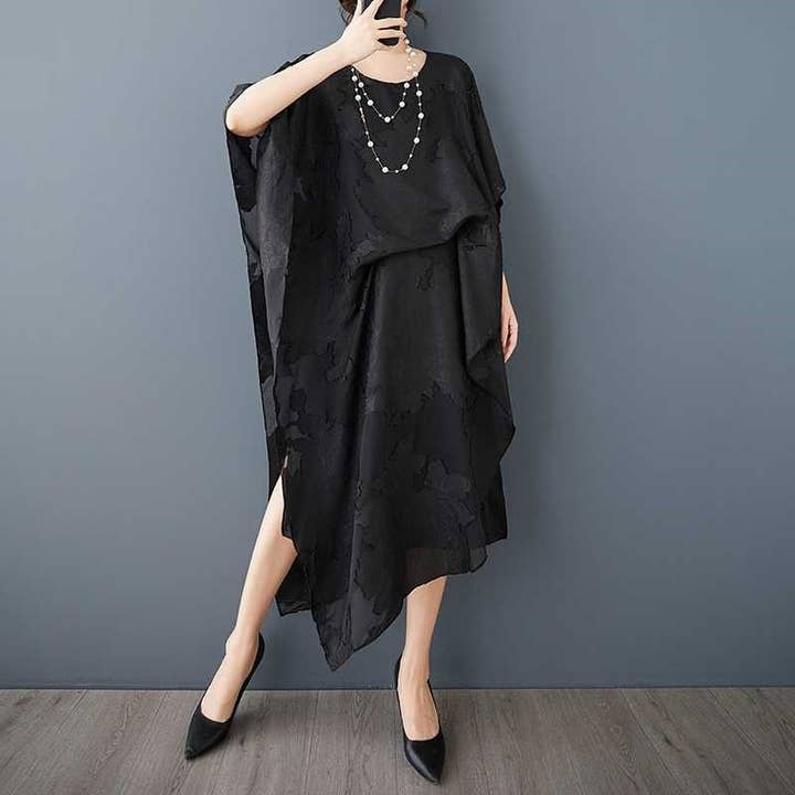 OceanusSwim - Wholesale Dress - Women's - Fashionable Loose Fit Irregular Plus Size Dress