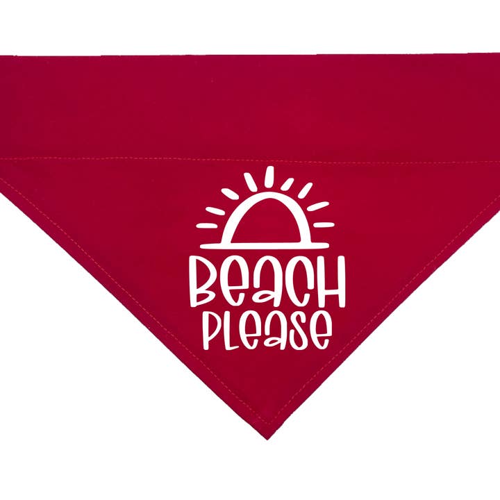 Woofingtons & Company - Wholesale Pet Bandana - Dog - Beach Please - Funny Quote Over Collar Dog Bandana