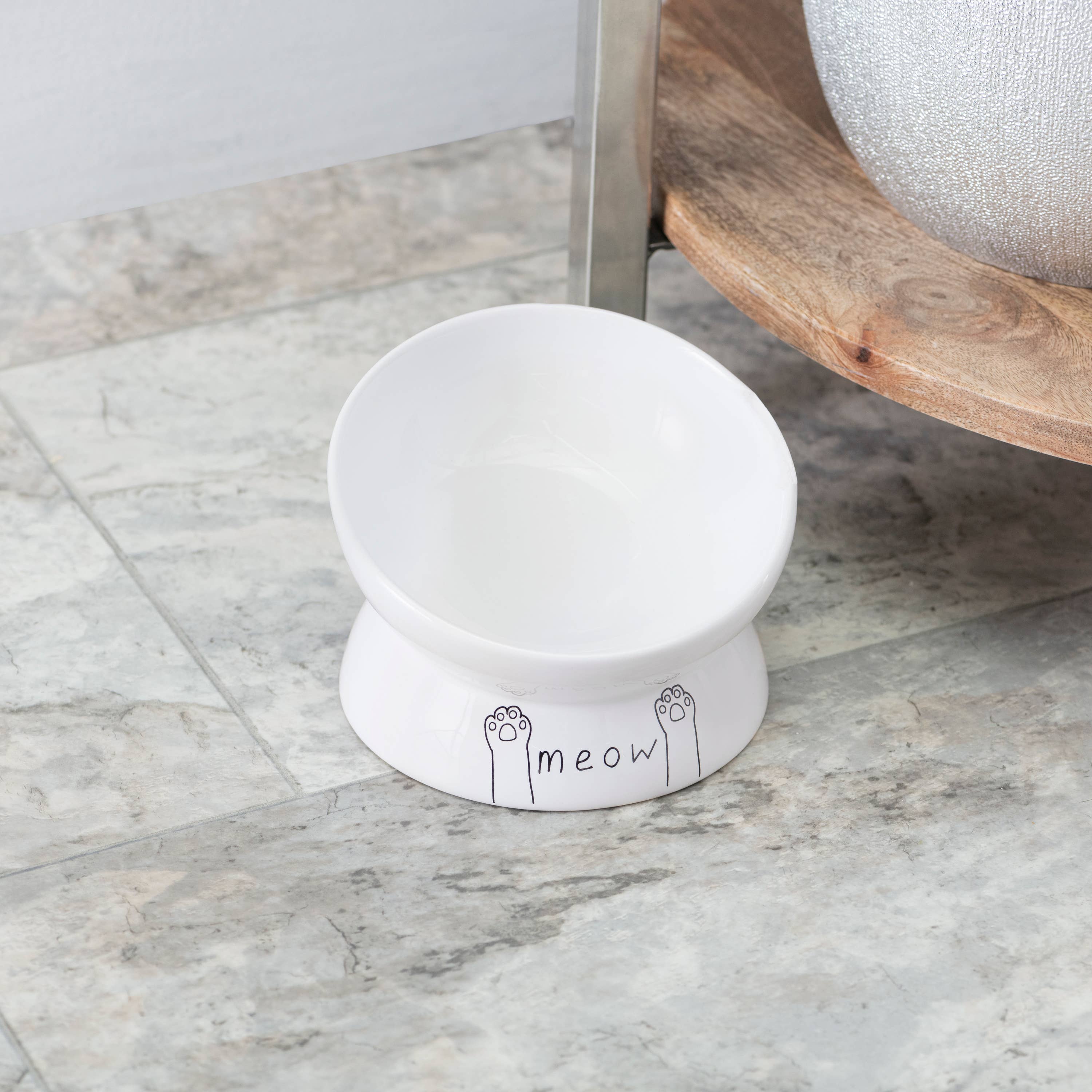 Park Life Designs - Wholesale Pet Elevated Bowl - Cat/Dog - Meow Elevated Ceramic Cat Dish - Ideal For Food Or Water1