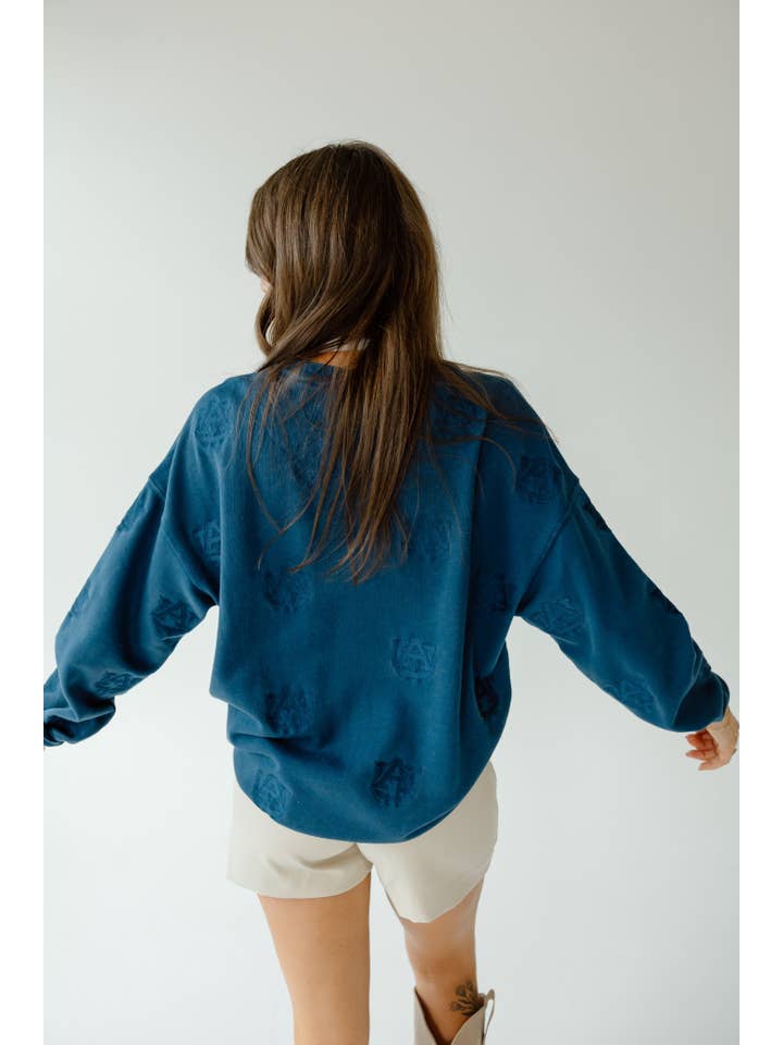 Gameday Social Apparel Co.® - Wholesale Sweatshirt - Women's - Auburn Ritter Repeat Lantern Sleeve Crew3